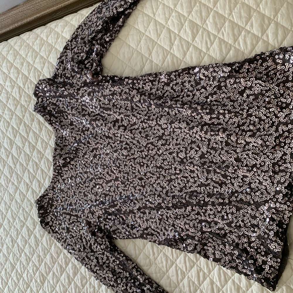 Gray Sequin J. Crew Top